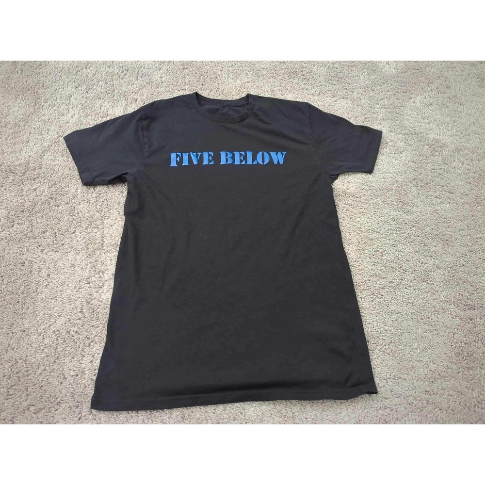 Five Below T-Shirt Mens S Graphic Black Blue Short‎ Sleeve Crew Neck